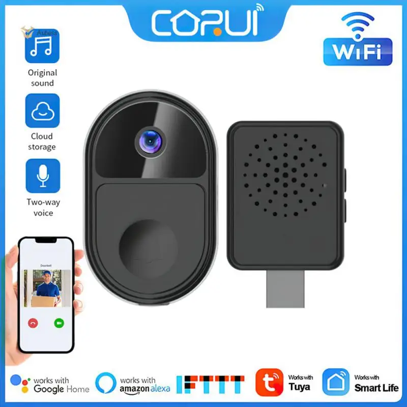 

Дверной смарт-звонок Tuya, Wi-Fi, 1080p, водостойкий