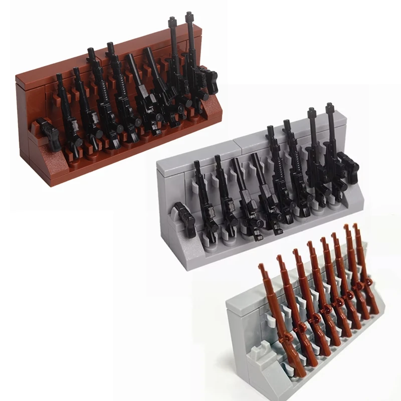 Children's Educational Military Playset - Weapon Rack & Spear Guns Building Blocks Toy Set