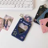 Kpop Idol Photocard Storage Denim Frame with Keychain 3 Inch School Girl Trend Gift Card Holder & Note Holder 5