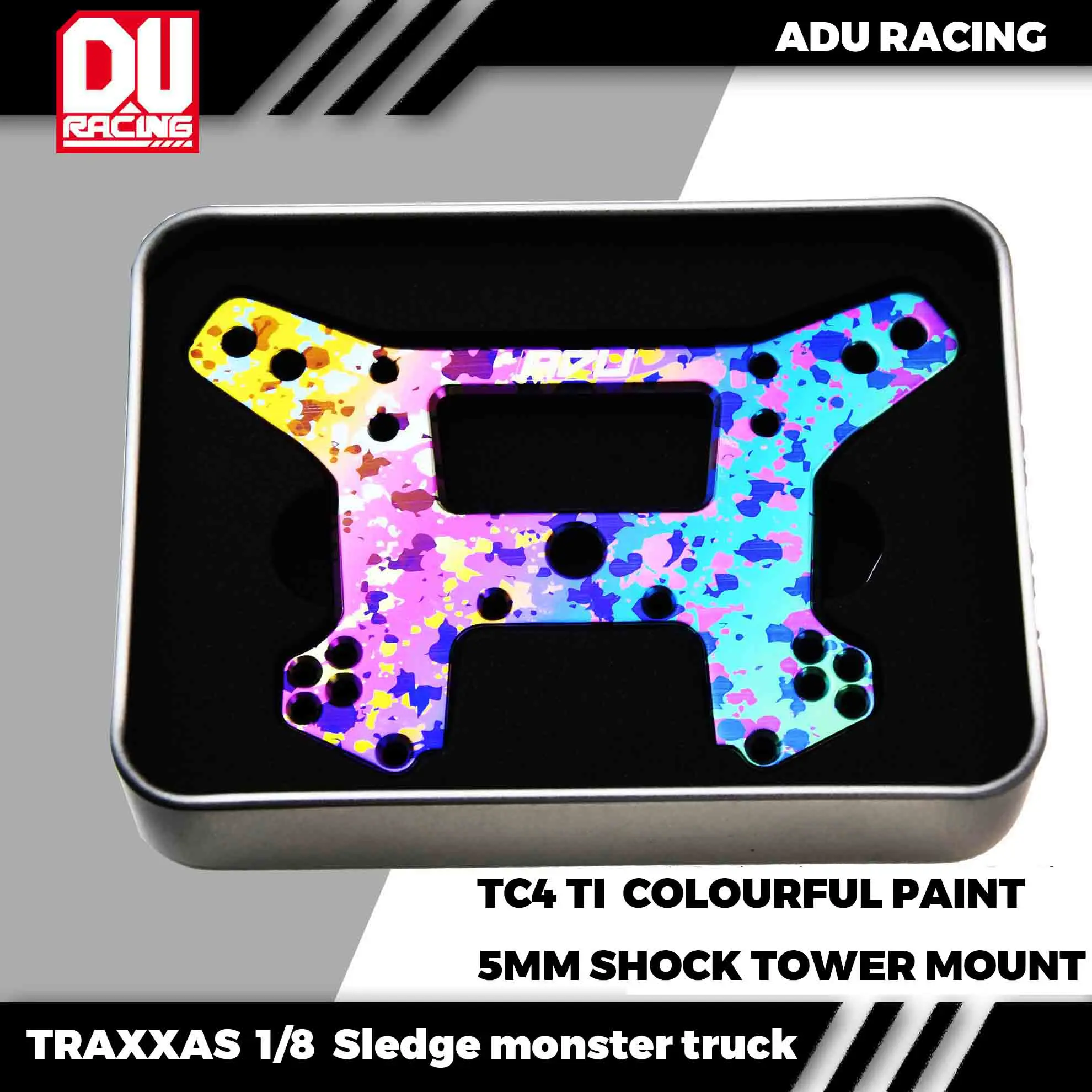 Adu Racing Tc4 Ti Vernice Colorata Shock Tower Mount Per Traxxas 1/8 Sledge Monster Truck