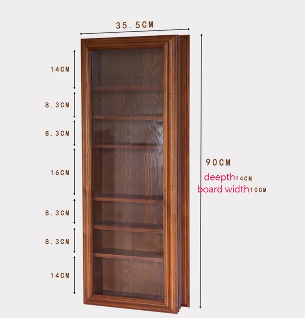 ガラス扉付きヴィンテージアンティーク無垢材壁キャビネット