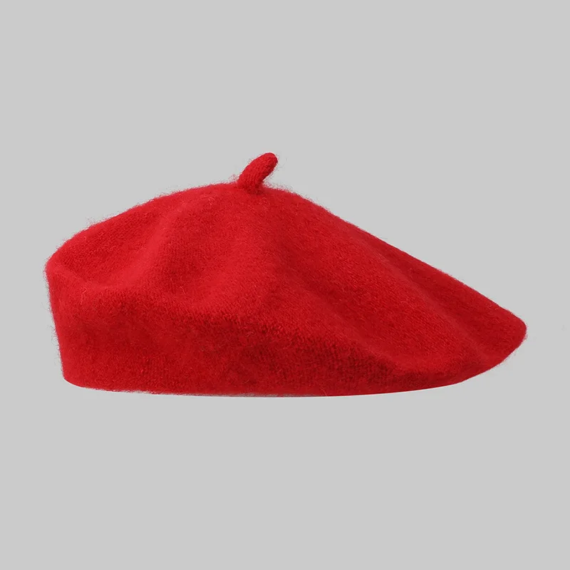 Autumn And Winter Women Wool Berets French Artist Style Warm Hat Retro Plain Beret Solid Color Elegant Lady All Matched Caps 4