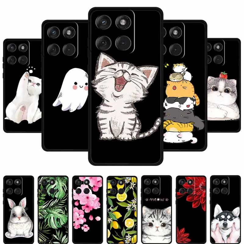 Cartoon Lovely Cat Black Silicone Soft TPU Phone Case