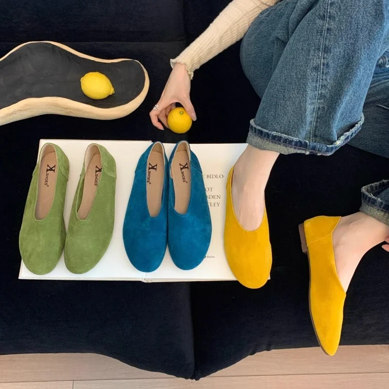 2025 neue frauen Mokassins Herbst Weiche Frau Einfarbig Faulenzer Einfache Kausalen Damen Ballett Flache Schuhe Nicht-slip flache Schuhe – Detail 2