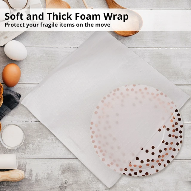 Premium High-Quality Cushion Foam Wrap Sheets 12 inch x 12 inch x 1/8 inch 50 Sheets Thick, Soft, Durable, Reusable for Fragile Items Moving, Shipping