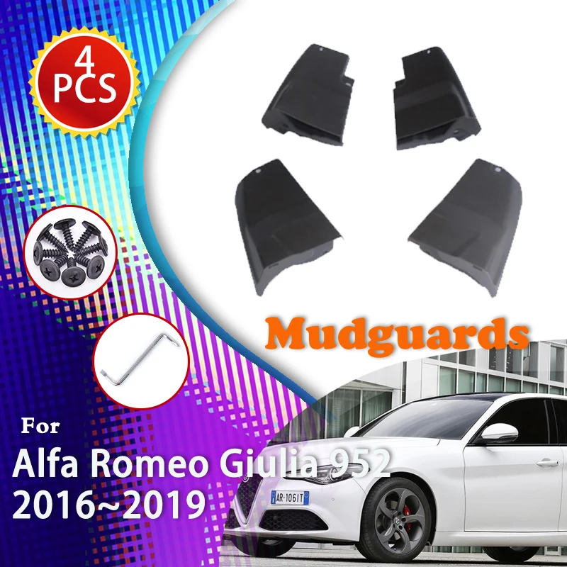 

Car Wheels Front Rear Splash Guard For Alfa Romeo Giulia 952 2016 2017 2018 2019 Mud Flap Fender Mudguards Car Auto Accessories