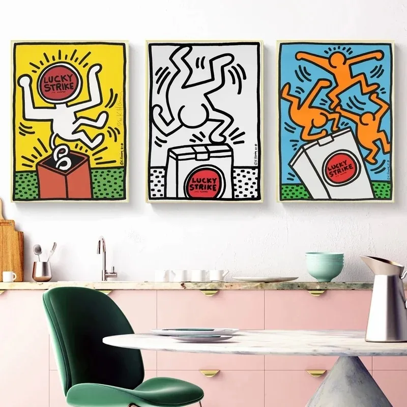 

Пейзаж на холсте Lucky Strike, настенное искусство, граффити, абстрактное искусство, картина, нордическая простая детская комната, домашний декор, плакат