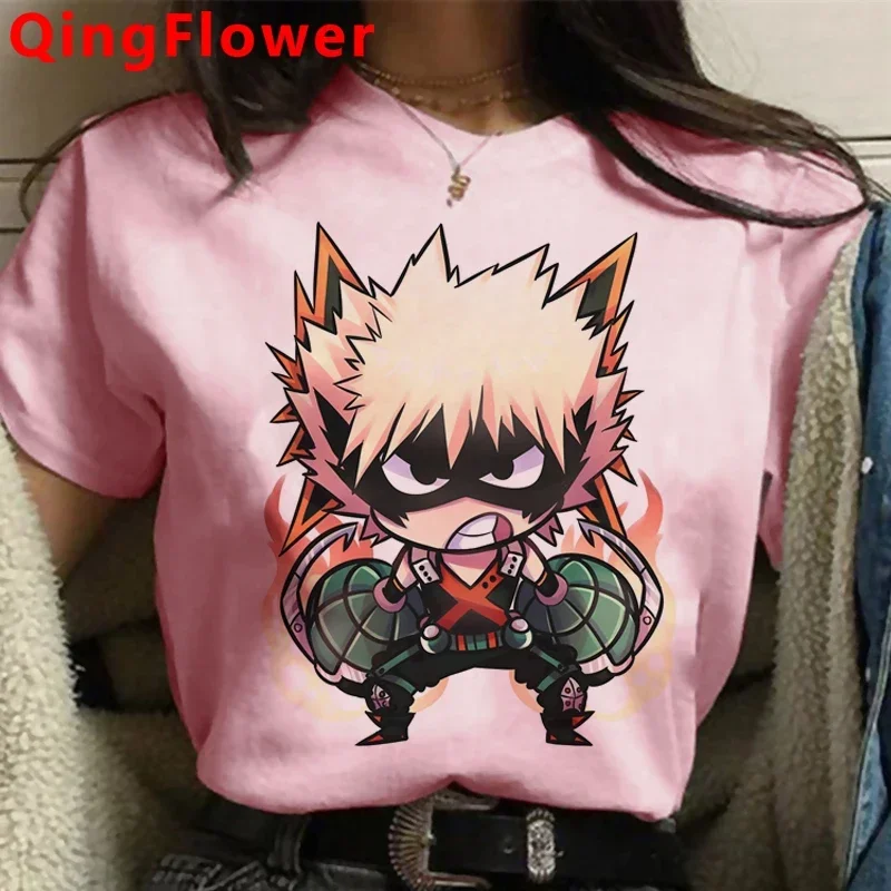 My Hero Academia Bakugou Boku No Hero Academia T-Shirt Kleidung weiblich weißes T-Shirt Druck Paar Sommer Top Harajuku Kawaii – Detail 18