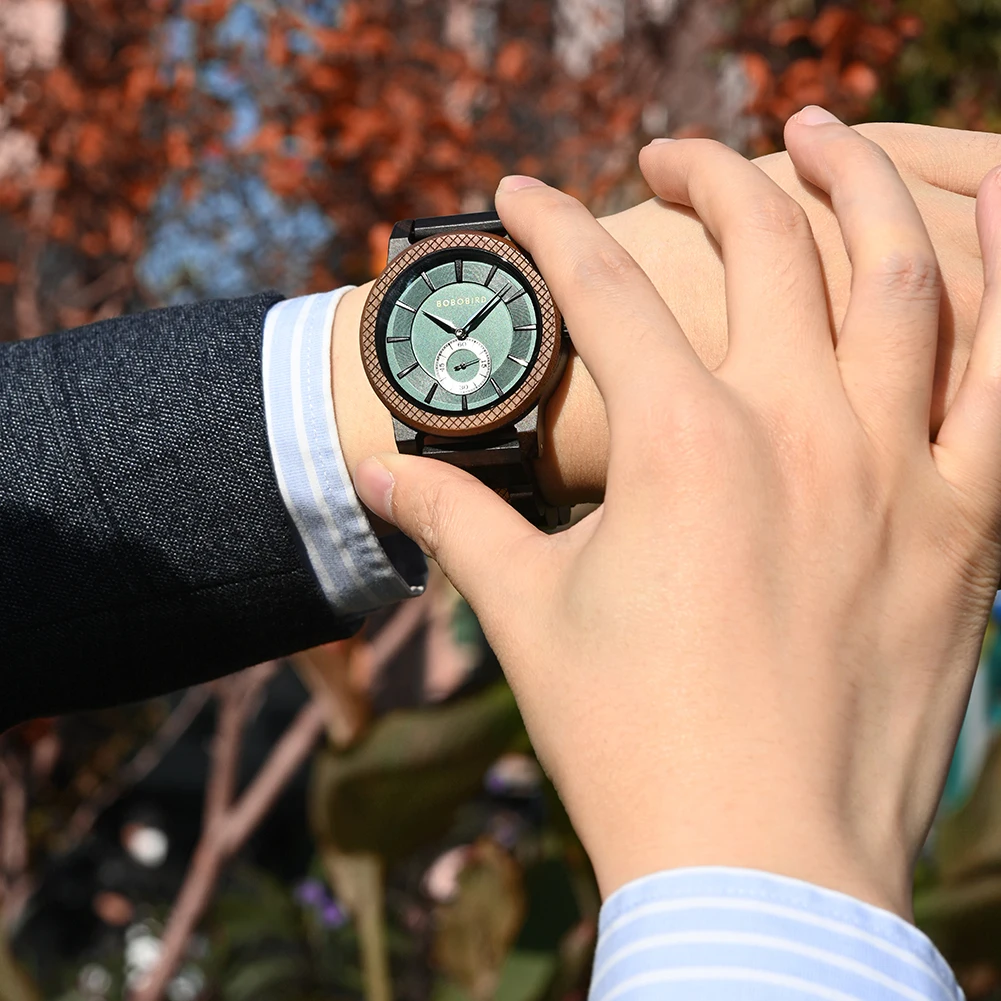 BOBO BIRD Wooden Watches Fashion Casual Men's Quartz Watches Clock Man Chronographs relogio masculino With Gift Box Customized