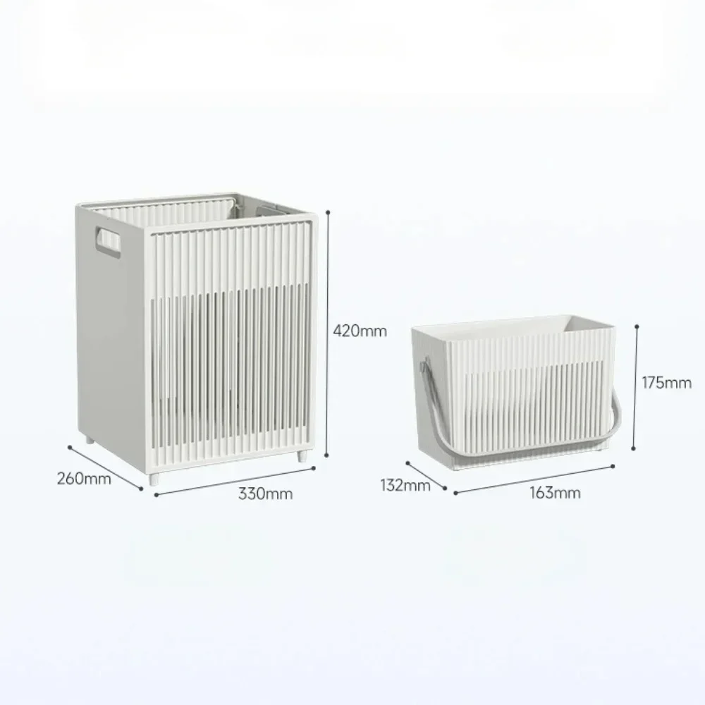 Foldable Plastic Clothing Sorting Basket Hollow Space Saving Laundry Basket Large Capacity Multifunction Bathroom Clothes Organizer