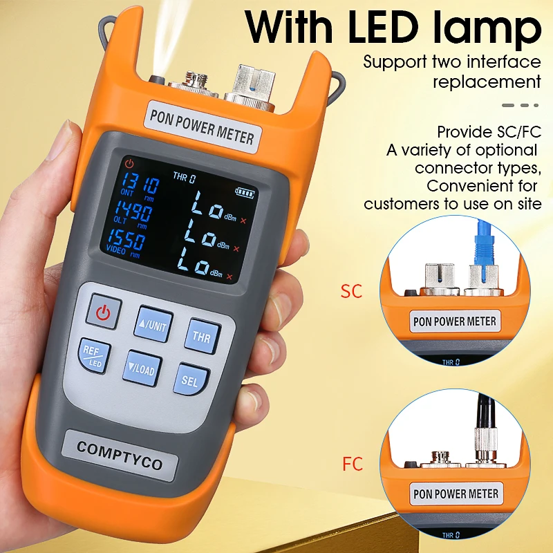 COMPTYCO AUA-330U/330A Fiber Optic PON Optical Power Meter FTTX/ONT/OLT 1310/1490/1550nm PON Optical Communication Testing Tool
