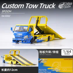 MicroTurbo 1/64 SPOON Dekotora Floor Transport Trailer Rampage Truck hoonipigasus Custom Flatbed Small Scale Alloy Model Diecast