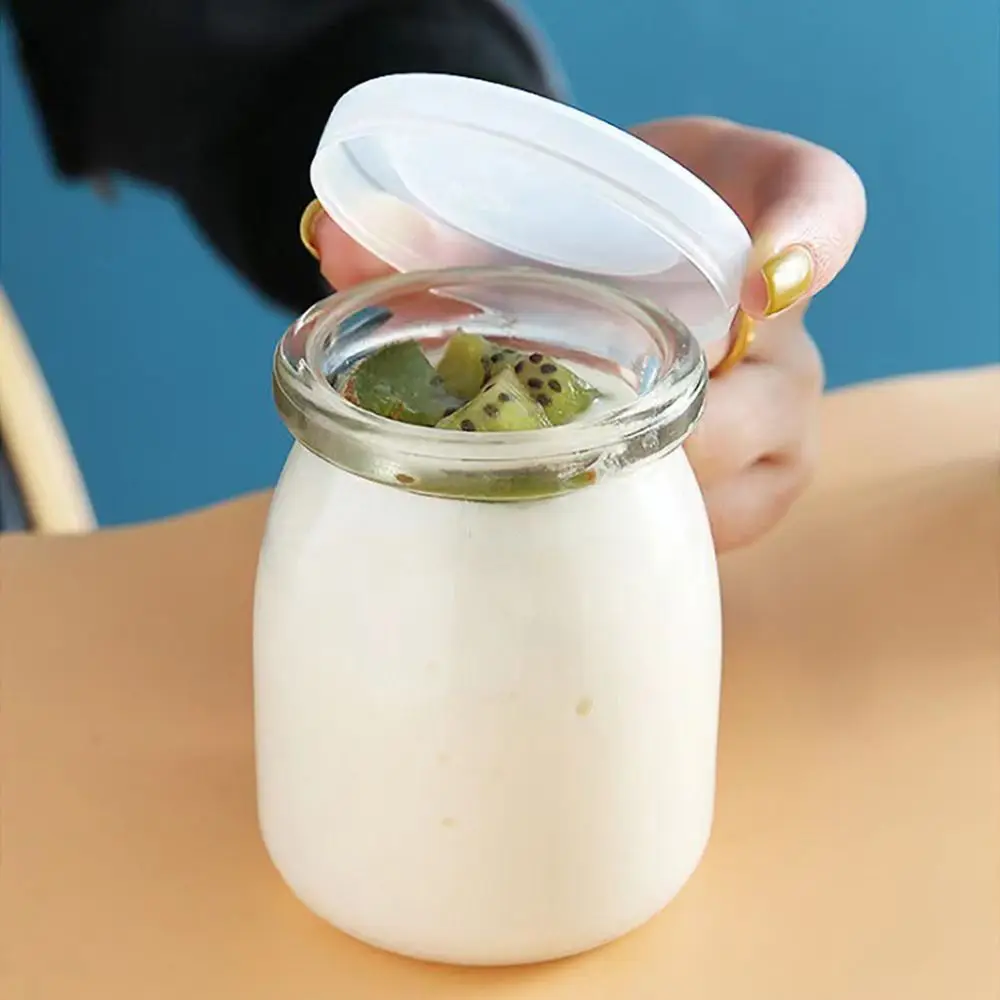 1Pcs Storage Cup​s Pudding Jars Wishing Bottle 100ML 150ML 200ML Glass Bottle High Temperature Resistant with Lid 3