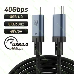 High - Speed PD240W USB - C to USB - C Cable with 8K Video Support, 40Gbps Data Transfer, and Thunderbolt 3 Compatibility - Available in 1m/2m Lengths - 0.5M (Black)