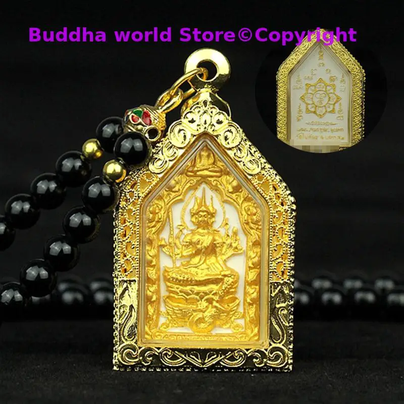 

Southeast Asia Thailand Temple four-faced Buddha figure Pendant Amulet # Efficacious talisman bless safety healthy GOOD LUCK