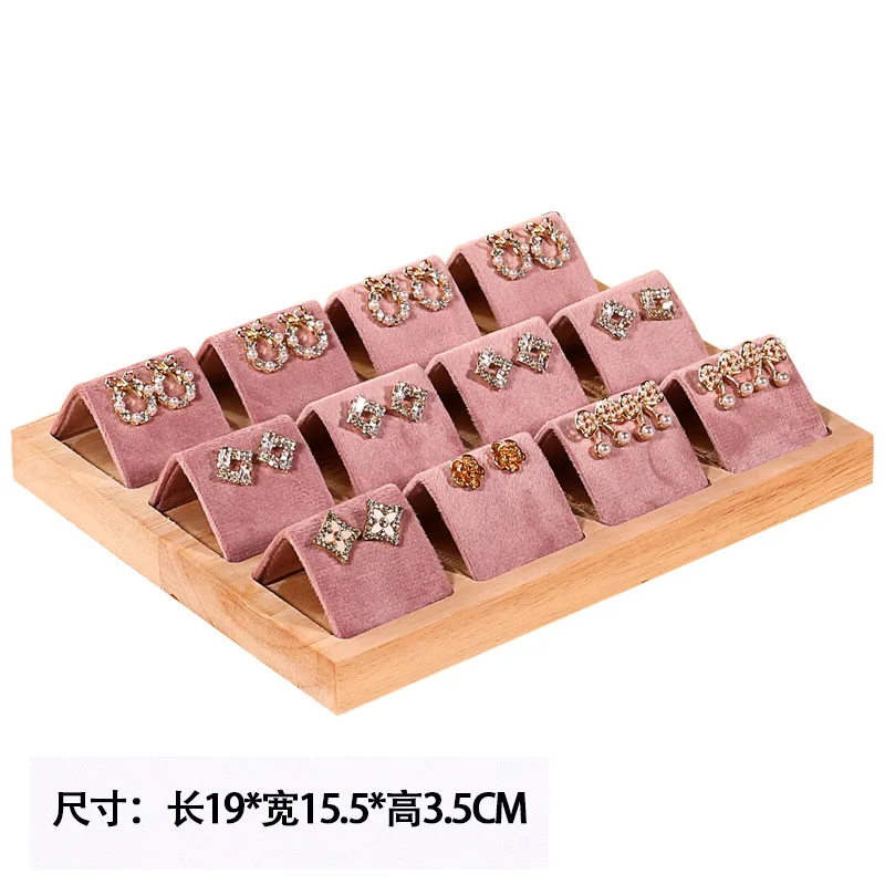 Espositore Per Gioielli In Velluto Rosa A Forma Di Germoglio Di Fagiolo – Porta Orecchini, Collane E Anelli - 4
