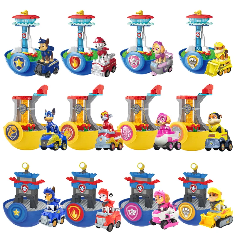 3 Stili Paw Patrol Dog Gashapon Skye Chase Marshall Macerie Rescue Assembly Building Block Toys Gift For Children