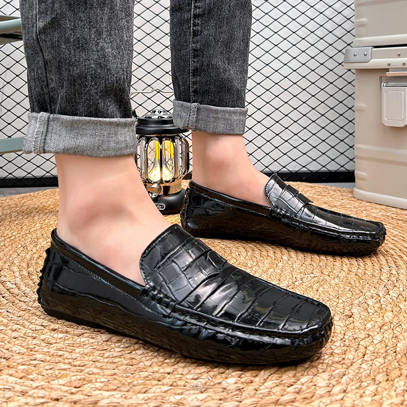 Classic Penny Loafers Men Big Size 38-48 Soft Moccasins Non-slip Driving Shoes Slip on Mens Leather Casual Shoes Business Flats