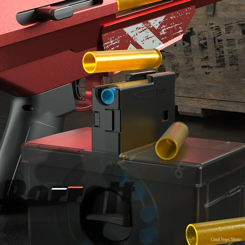 Children Toy Guns Barrett Machine Gun Soft Bullet Shell Ejecting Airsoft Weapons Toy Rifle Sniper Shooting Model for Adults Boys 4