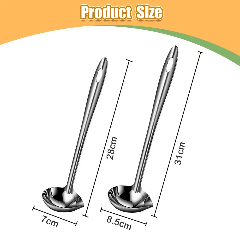 1PC Stainless Steel Filter Oil Spoon Oil Soup Separator Household Kitchen Cooking Filter Drain Oil Soup Oil Spoon Fat Separator images - 6