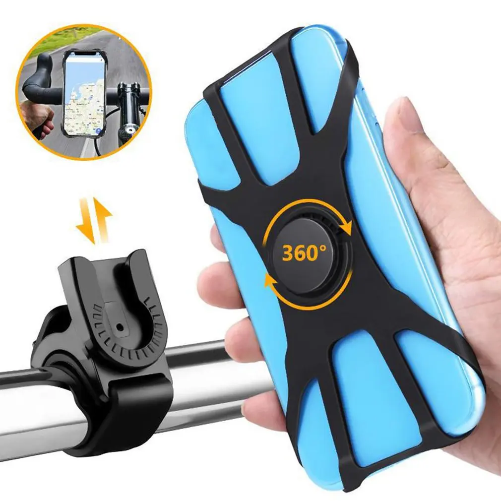 360 Rotatable Bike Phone Mount Holder Silicone Bicycle Motorcycle Handlebar  for iPhone 14, 13 Pro Max, iPhone 13 