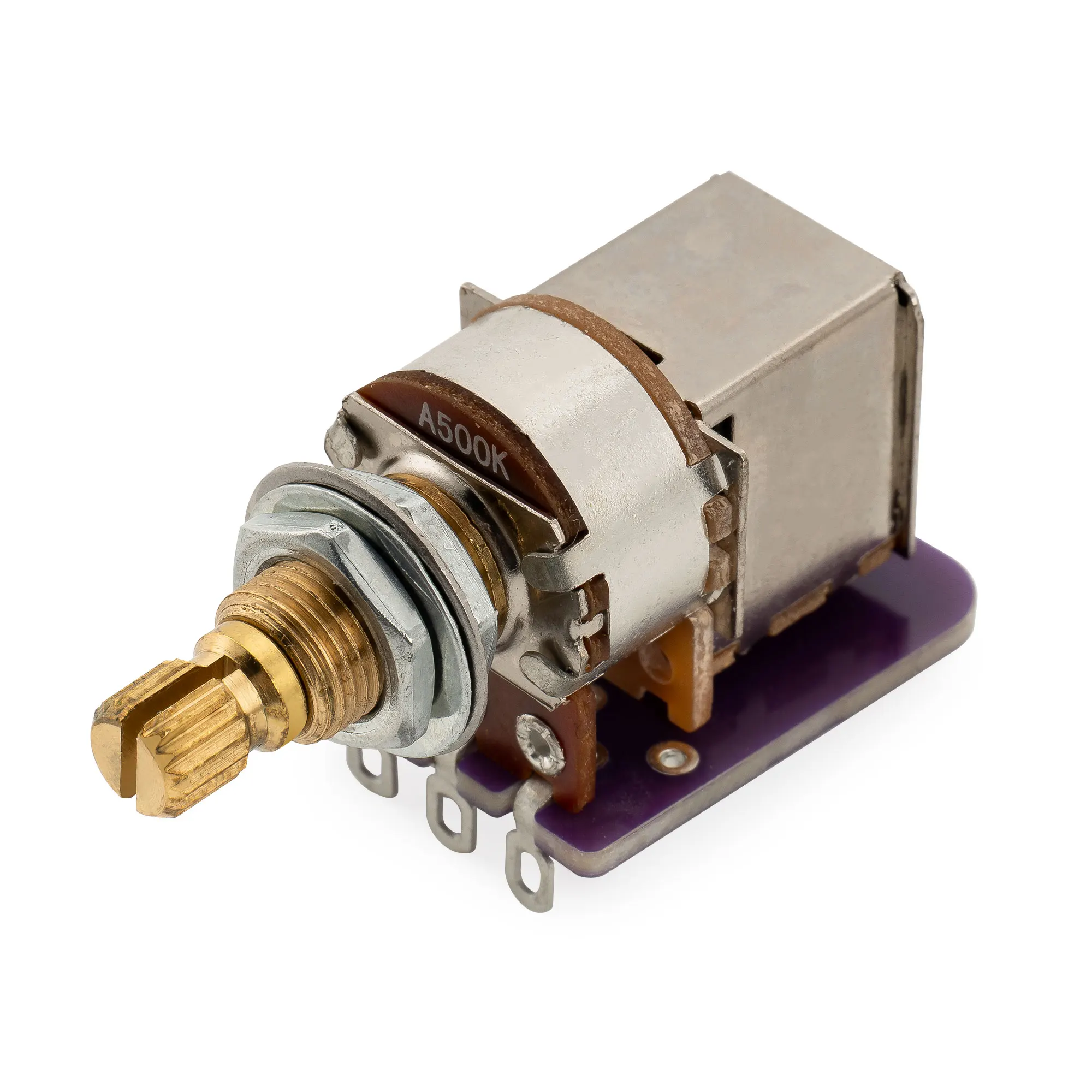 Musiclily Pro A250K/B250K/A500K/B500K PCB Mod DPDT Push-Pull Messing Topf Metric Split Shaft 9,5mm Potentiometer für Gitarre Bass – Detail 6