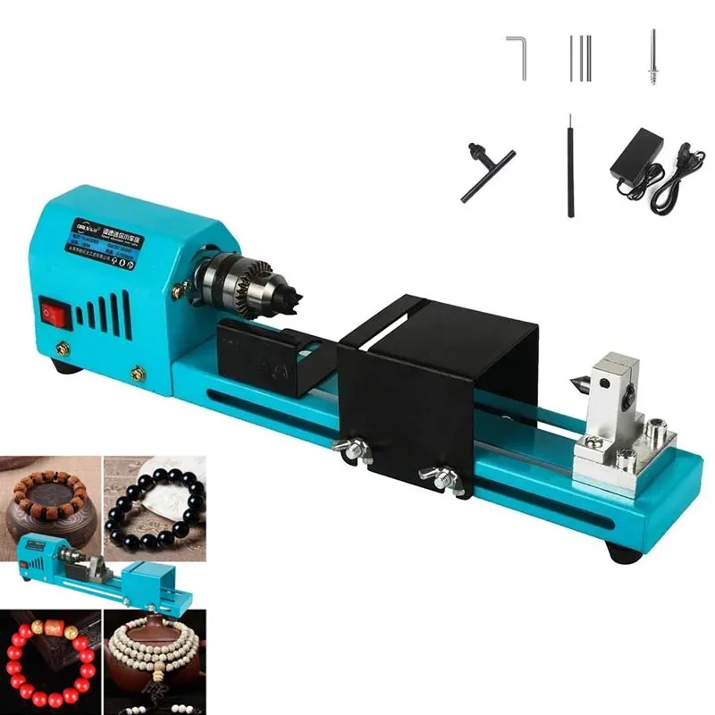 MiniLatheBeadMachineWoodworkingDIYMiniBeadLathe12V24VPolishingBeadDrillLathe