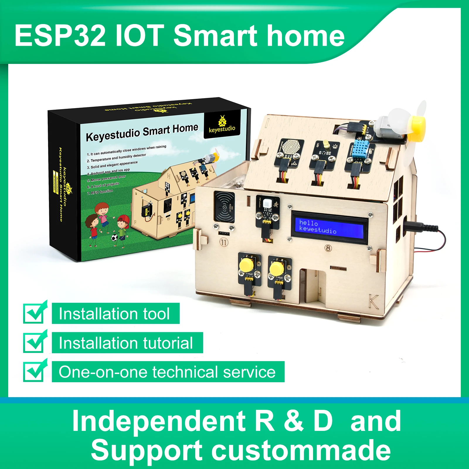 Keyestudio-스마트 홈 IOT 키트, ESP32 보드, C 언어 및 MicroPython, 아두이노 ESP32 스팀 ...