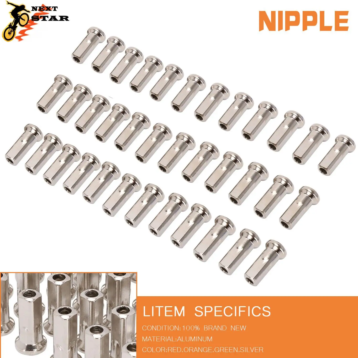 Dirt Bike Rim Parts Motorcycle CNC 3.5mm 4mm Wheel Hub Spokes Nipples For KTM Honda Suzuki Yamaha Kawasaki SX XC EXC CR CRF RMZ DRZ WR YZ WRF YFZ KX