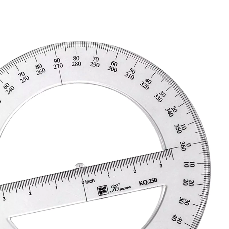 A9LC 25cm 360도 각도기 눈금자 학교 교실 사무실용 원형 각도기