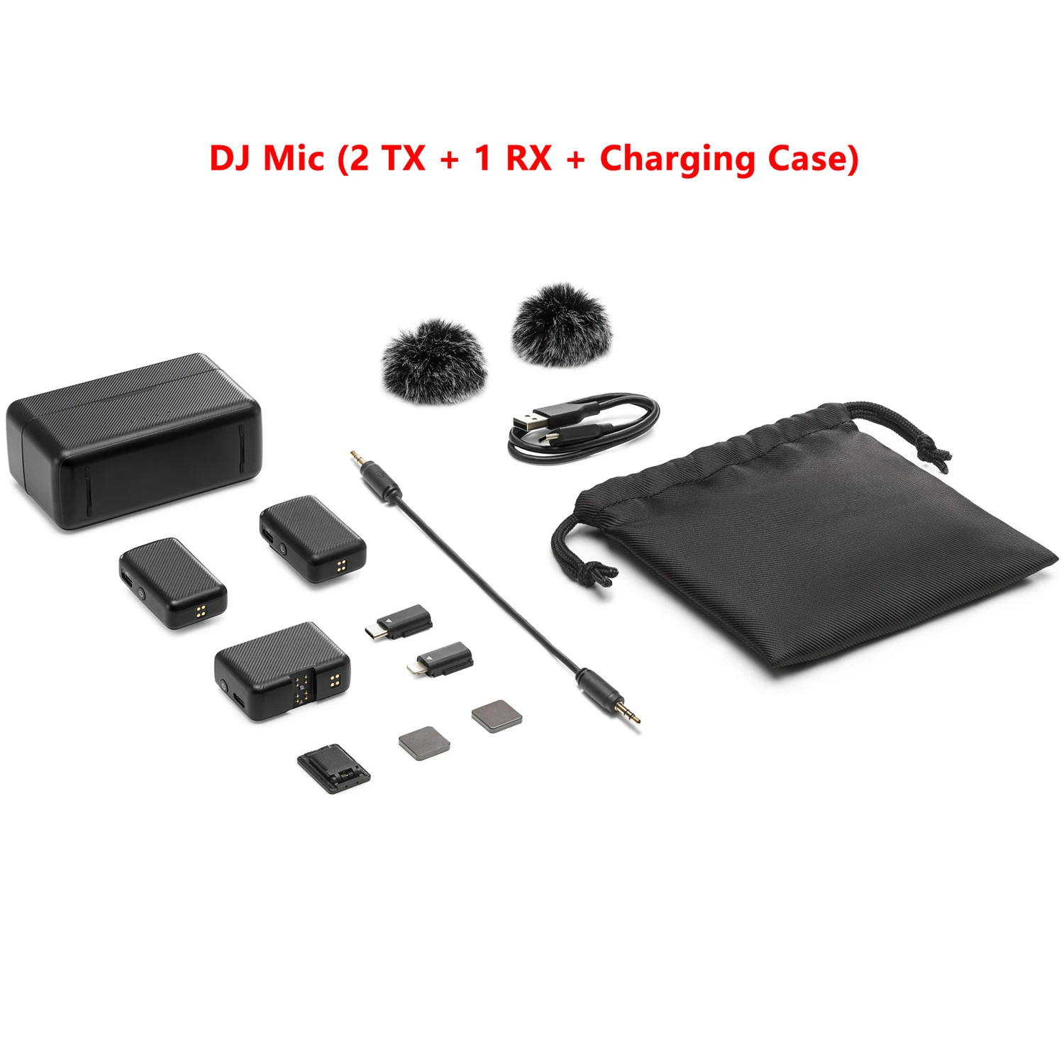 새로운 DJ 마이크 14시간 레코딩 250m 범위 OLED 터치스크린 자석 부착 액션 카메라/스마트폰/PC용 컴팩트하고 가벼운 디자인