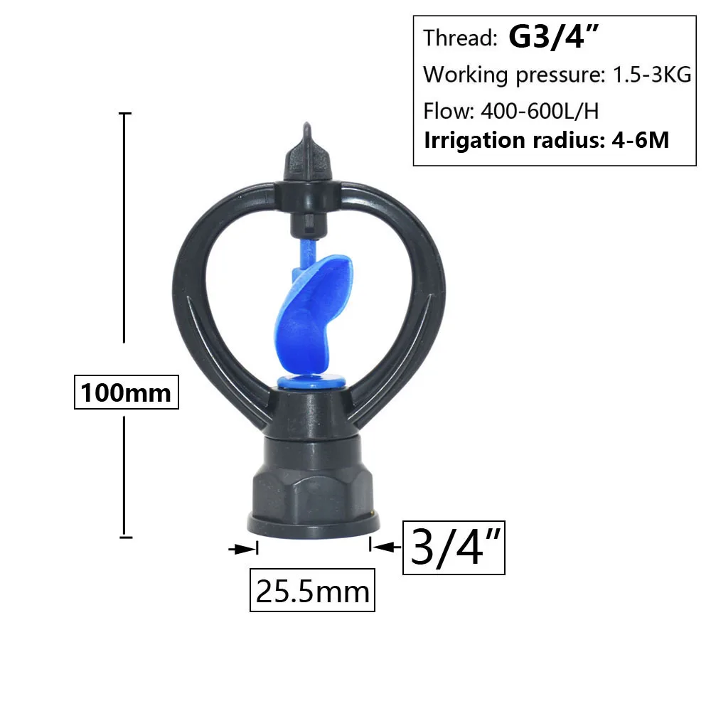 Garden Sprinkler Lawn Rotating 1/2" 3/4" Male Thread Scattering Nozzle 360 Degree Automatic Rotating Watering Irrigation garden sprinkler
