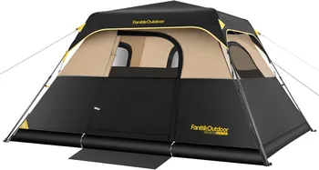 Camping Tent 6/10 Person Instant Cabin Tent Setup in 60s with Rainfly&Windproof Portable Tent with Carry Bag for Family Camping 1