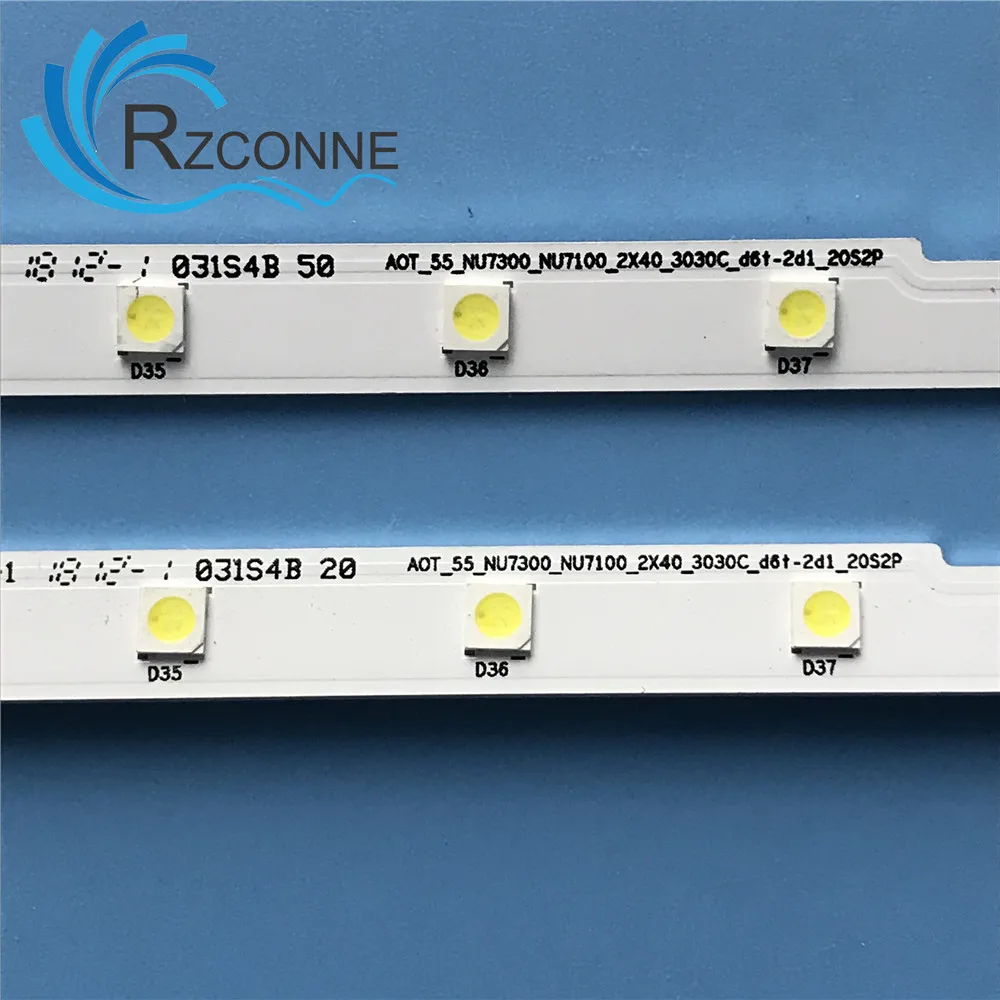 Barra de Fita de Luz Led para Retroiluminação 40 Lâmpadas para Un55nu7300 Ue55nu7105 5555nu710c Sts550au9 Segunda 15485a - Imagem 4