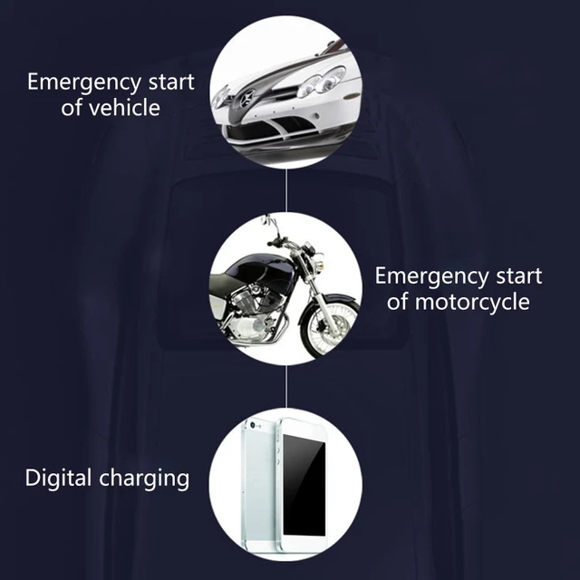 Convenient Car Jump Starter Emergency Power Bank with Shorrt Circuit for Protection 10000mAh 12V Auto Power Supply 3