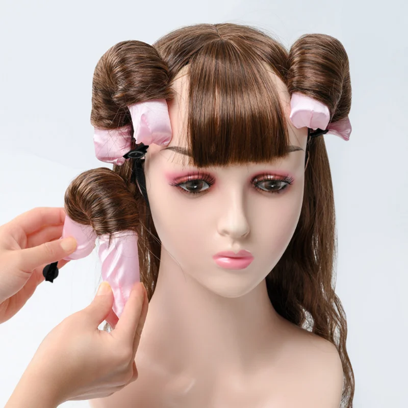Heatless Curling Rod Headband 6Pcs No Heat Silk Curls Hair Rollers Sleeping Lazy Soft Hair Curlers Foam Rod Styling Tools