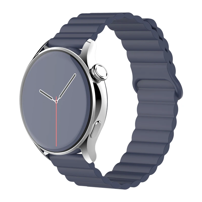 Magnetic Loop Silicone Link Bracelet, 20mm 22mm Strap
