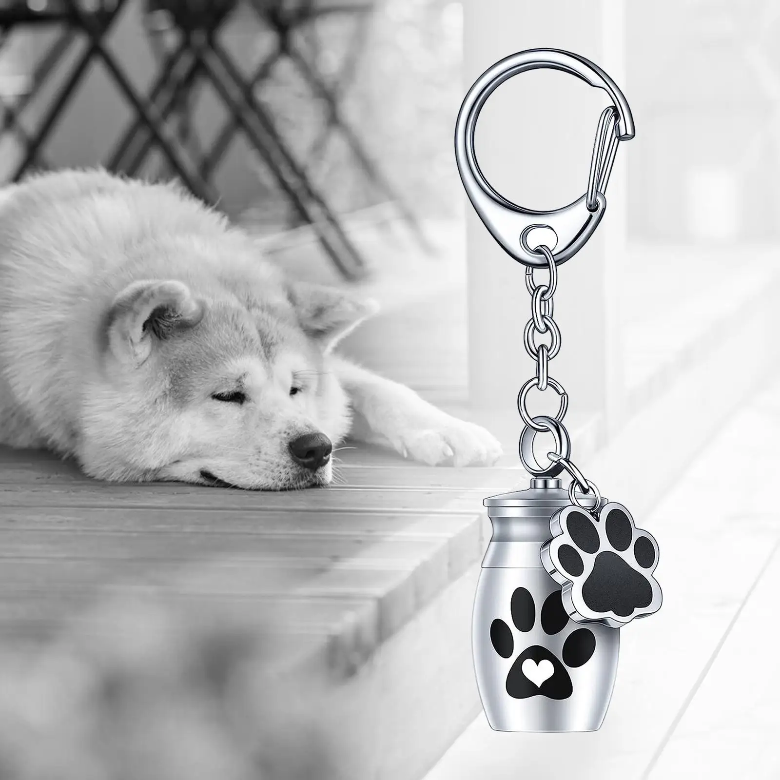 Keychain Pet Urn Keep Precious Memories Lightweight Dog Cat Ash Container