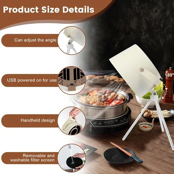 Portable Range Hood, Portable Kitchen Exhaust Fan, Portable Range Hood for Cooking, Portable Hood Vent, Desktop Range Hood, Mini 1