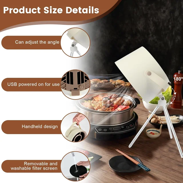 Portable Range Hood, Portable Kitchen Exhaust Fan, Portable Range Hood for Cooking, Portable Hood Vent, Desktop Range Hood, Mini 1