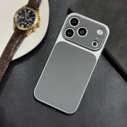 Luxury Leather Texture Magnetic Shockproof Phone Case with Hybrid PC Design and Bumper Back Cover - iPhone 15 Plus (Gray)