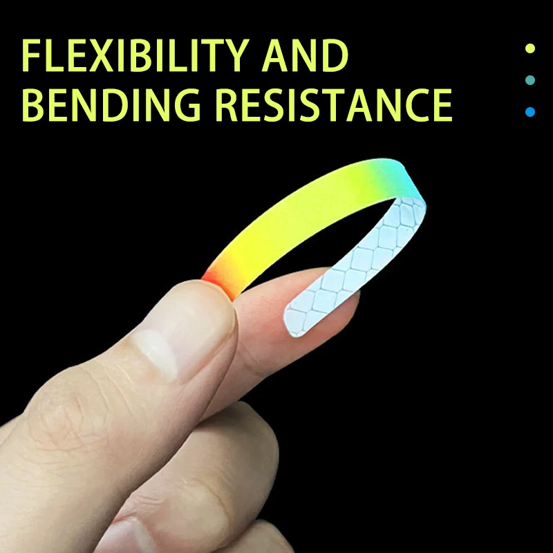 SEAMETAL 20/40PCS Car Wheel Hub Reflective Stickers Rainbow/Breakpoint Waterproof Strips Luminous Tapes for Car Bike Motorcycle