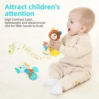 Hochets pour bébé, Animal en peluche doux, poignée, jouets pour bébé, Shaker froissé, grinçant, accessoires de voyage sensoriels, cadeaux pour tout-petits 4