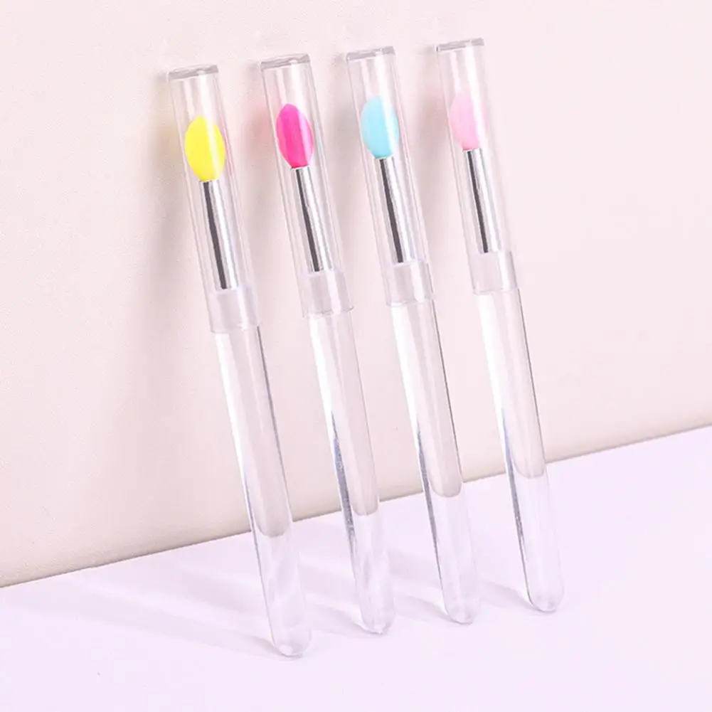 Silicone Nail Brush Professional Silicone Nail Art Brush Set for Makeup Sequins Application Powder Applicator