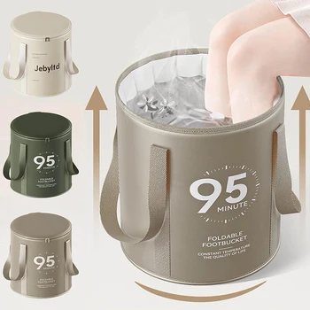 접이식 발 욕조 여행 휴대용 목욕 가방, 워시 버킷 세면대, 대용량 목욕 발 스파 마사지, 물에 담그는 발 접이식
