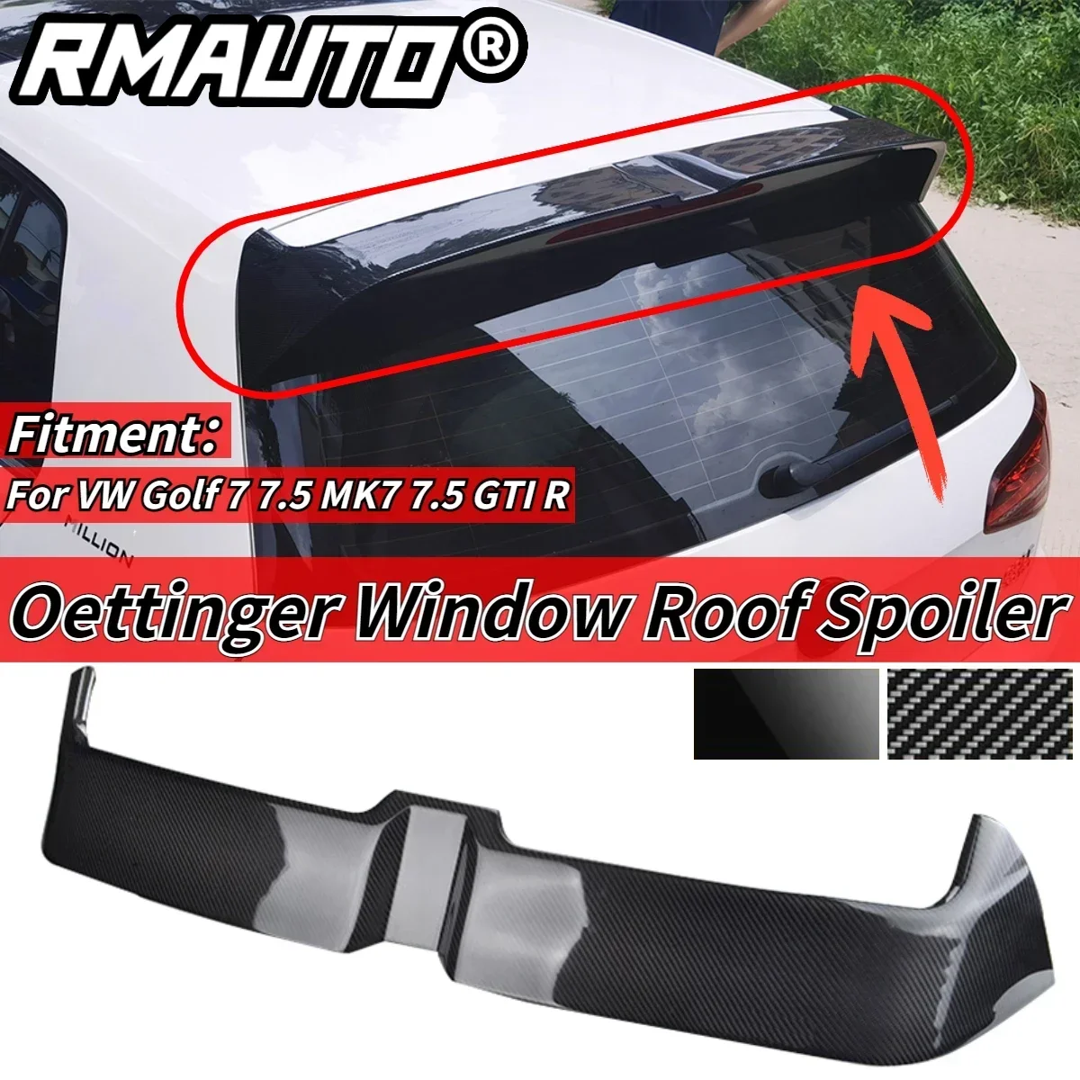 

RMAUTO спойлер на крышу заднего стекла из углеродного волокна для Volkswagen VW Golf 7 Golf 7,5 MK7 MK7.5 GTI R-Line спойлер Комплект крыльев