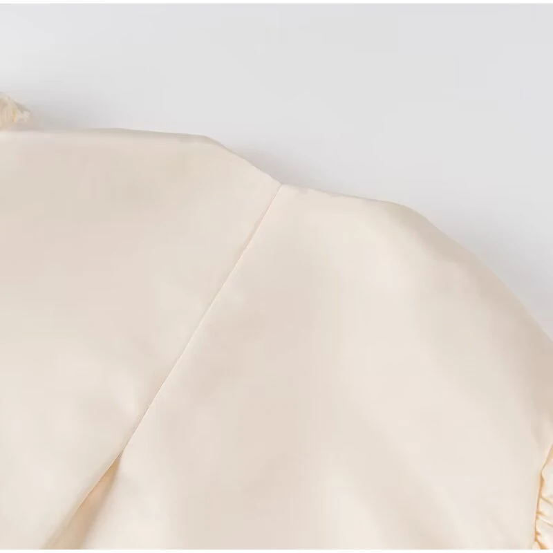 Blusas elegantes con mangas abullonadas y cuello redondo para mujer, estilo vintage, holgadas y lisas, con una sola botonadura, para verano