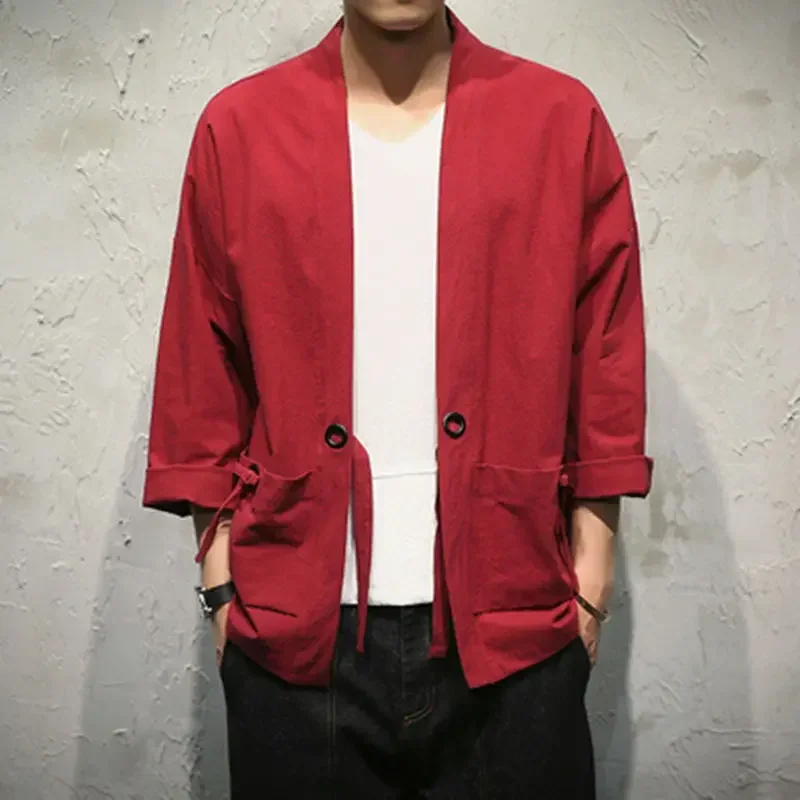 Japanese Kimono Cardigan Men Women Chinese Dragon Traditional Japanese Clothing Asian Samurai Crane Style Kimono Haori Coat