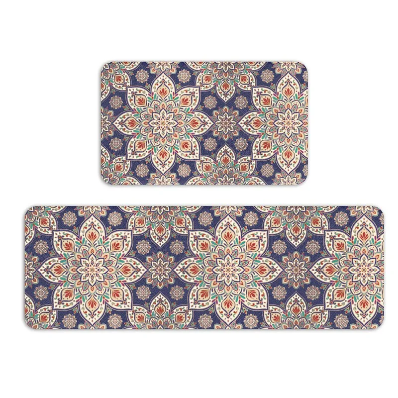 

BESTPRO Mandala Pattern Kitchen Mat PVC Waterproof Floor Mat Carpet Non-slip Foot Mat for Kitchen Living Room Bedroom