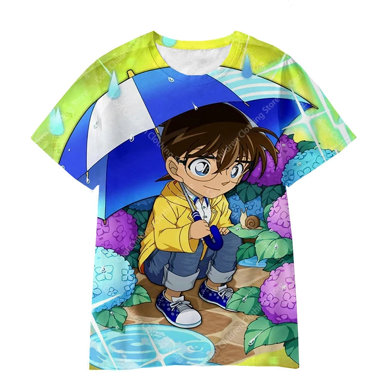 Detective Conan 3D Print Trendy Boys Girls Short Sleeves T-shirt Parent child clothing Summer Fashion Leisure Top